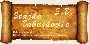 Stajka Dabesković vizit kartica